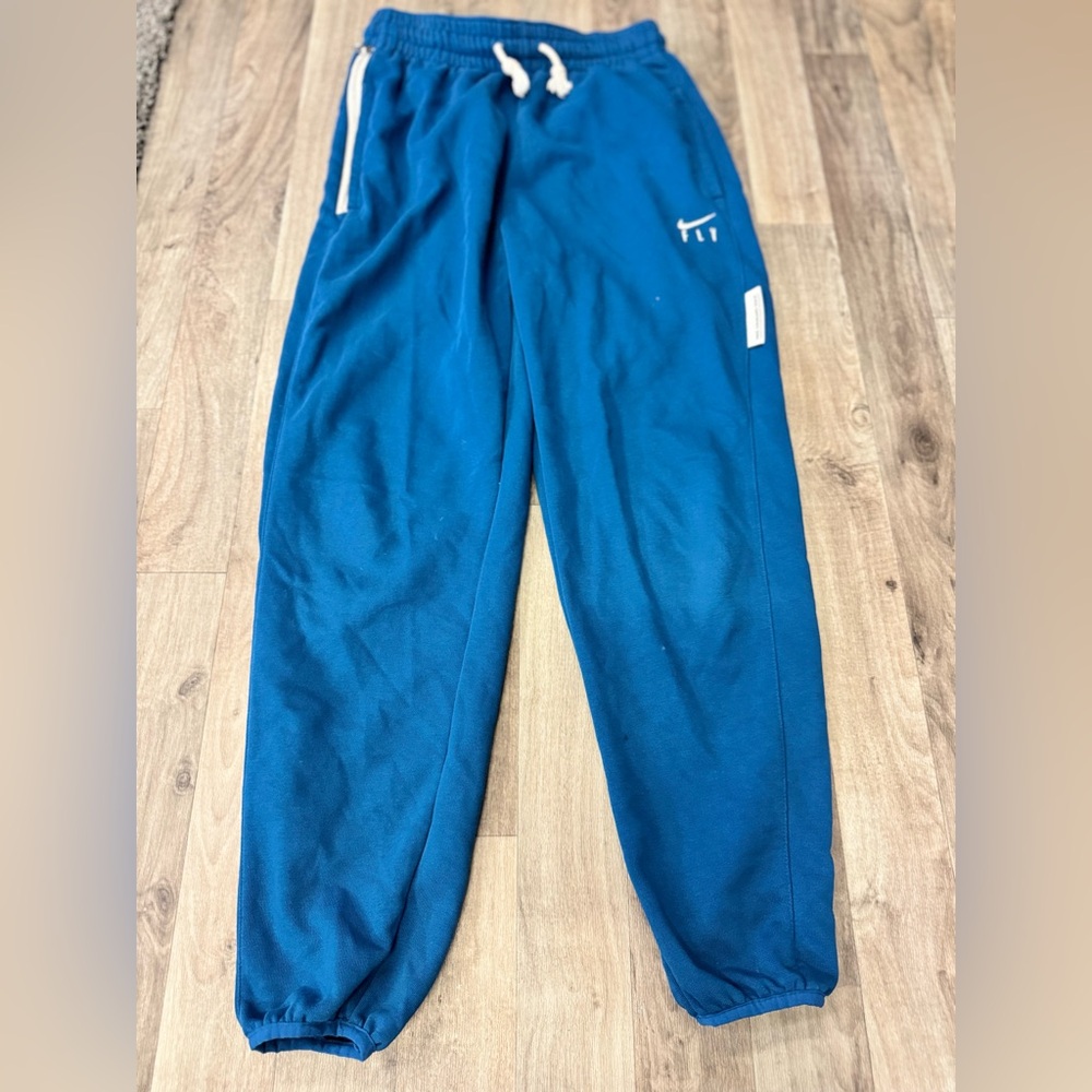 Nike‎ Dri-FIT FLY Jogger Pants XS Blue Swoosh Zip Pocket Athletic Training